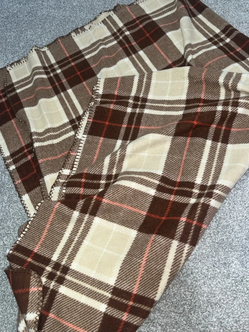 Cozy Brown and Cream Plaid Throw Blanket - Soft Home Throw
